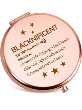 Rose Gold Compact Mirror  BLACKNIFICENT